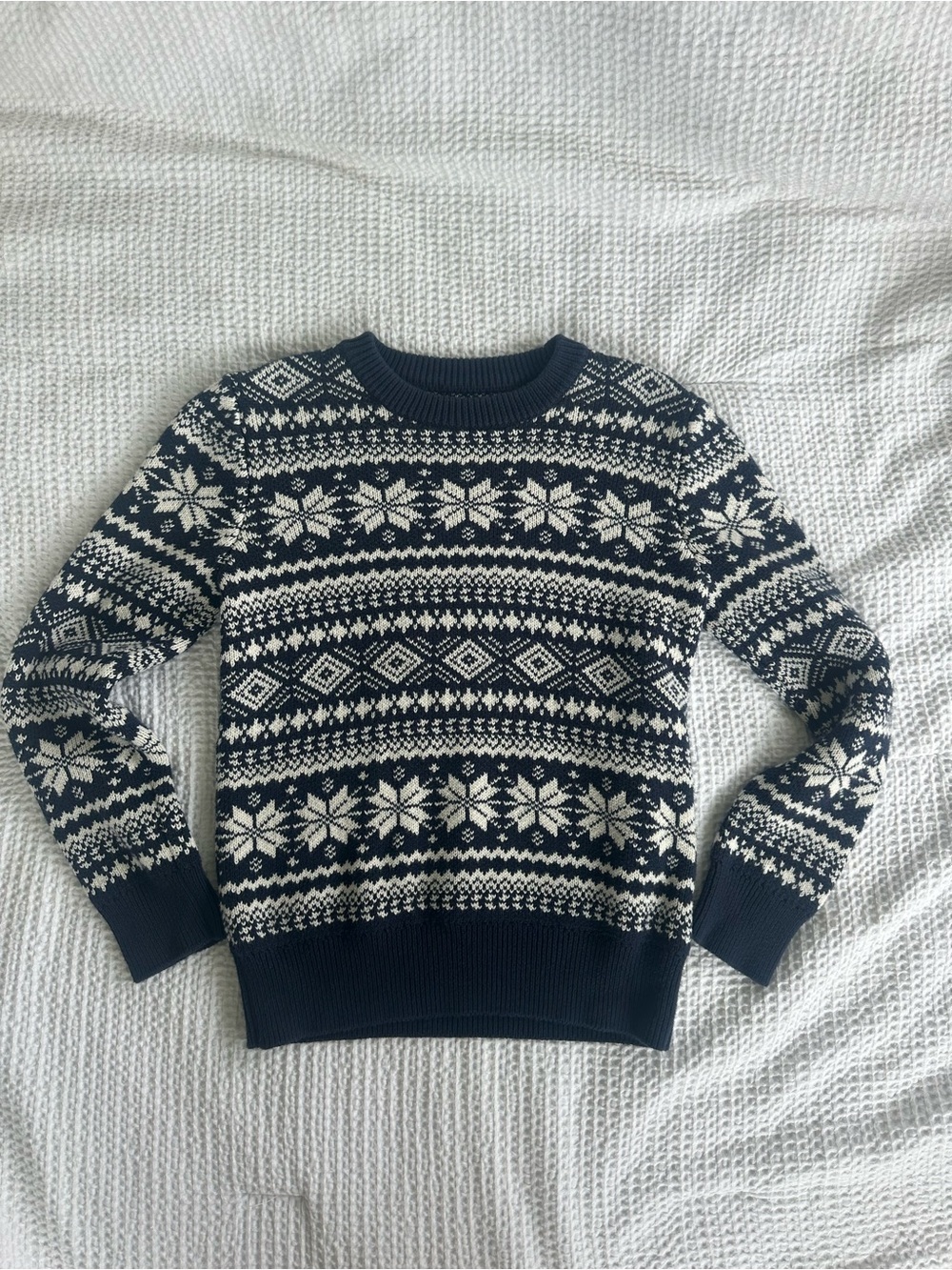 J. Crew Navy/White Fair Isle Knit Sweater Boys 10-12**see note